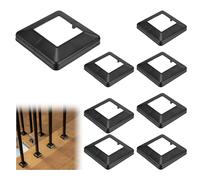 M METERXITY 8-Pack Post Base Cover, Fits 4"x 4" PVC Post Skirt Split Type for Indoor/Outdoor Iron Railing/Wood Posts/Fence/Stairs/Patios/Handrail/Porch Column Wrap Post Trim [Black]