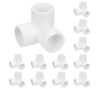M METERXITY 8-Pack PVC Fittings, 1/2 Inch PVC Pipe Connectors 3-Way for Building Furniture/Greenhouse/Shed Pipe Fittings/Tent Connection, Furniture Build Grade PVC Elbow [White]
