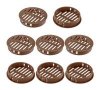 M METERXITY 8-Pack Round Soffit Vents, 50mm/1.97 Inch Plastic Circular Soffit Vent Cover Air Vent Grille Mesh Hole for Bathroom Home/Office/Kitchen/Cabinet/Wardrobe [Brown]