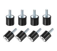 M METERXITY 8-Pack Rubber Mounts D20mmxH20mm Male/Female Vibration Isolators Cylindrical Shock Absorber W M6 x 18mm Studs for Air Compressor/Car/Pump/Boat/Garage Motor/Bobbins Rubber Isolators