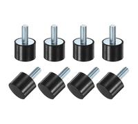 M METERXITY 8-Pack Rubber Mounts D25mmxH20mm Male Vibration Isolators Cylindrical Shock Absorber W M8 x 20mm Studs for Air Compressor/Car/Pump/Boat/Garage Motor/Bobbins Rubber Isolators