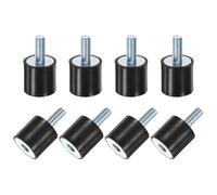 M METERXITY 8-Pack Rubber Mounts D25mmxH25mm Male/Female Vibration Isolators Cylindrical Shock Absorber W M8 x 20mm Studs for Air Compressor/Car/Pump/Boat/Garage Motor/Bobbins Rubber Isolators
