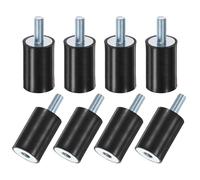 M METERXITY 8-Pack Rubber Mounts D25mmxH40mm Male/Female Vibration Isolators Cylindrical Shock Absorber W M8 x 20mm Studs for Air Compressor/Car/Pump/Boat/Garage Motor/Bobbins Rubber Isolators