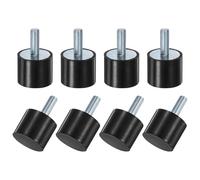 M METERXITY 8-Pack Rubber Mounts D30mmxH25mm Male Vibration Isolators Cylindrical Shock Absorber W M8 x 23mm Studs for Air Compressor/Car/Pump/Boat/Garage Motor/Bobbins Rubber Isolators