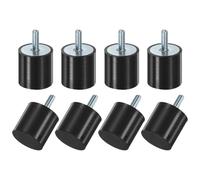 M METERXITY 8-Pack Rubber Mounts D40mmxH40mm Male Vibration Isolators Cylindrical Shock Absorber W M8 x 23mm Studs for Air Compressor/Car/Pump/Boat/Garage Motor/Bobbins Rubber Isolators