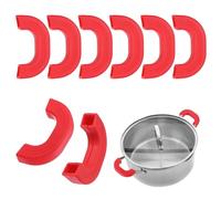 M METERXITY 8-Pack Silicone Pot Handle Covers, Heat Resistant Non-Slip Pot Holder Handle Sleeve for Skillet/Wok Cooking [7.9cm, Red]