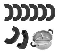 M METERXITY 8-Pack Silicone Pot Handle Covers, Heat Resistant Non-Slip Pot Holder Handle Sleeve for Skillet/Wok Cooking [7.9cm, Black]