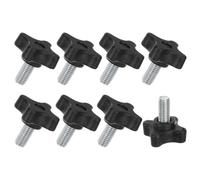 M METERXITY 8-Pack Star Clamping Knobs, M8x16mm Male Thread Hand Tightening Screw for Machinery/Electronic/Furniture/Umbrella Base, Machine Handle Replacement [32mm, Black]