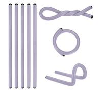 M METERXITY 8-Pack Twist Rubber Ties, 17-Inch EVA Foam Reusable Twist Ties for Organizing Bundling Cords/Wires/Cables, Bendable Rubber Tie Down Straps [Purper]