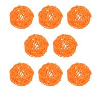M METERXITY 8-Pack Wicker Rattan Balls 50mm/2 Inch Decorative Rattan Balls Orbs Vase Fillers Bowl Fillers for Christmas/Weddings/Thanksgiving/DIY Crafts/Home Decor [Orange]