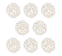 M METERXITY 8-Pack Wicker Rattan Balls 50mm/2 Inch Decorative Rattan Balls Orbs Vase Fillers Bowl Fillers for Christmas/Weddings/Thanksgiving/DIY Crafts/Home Decor [White]