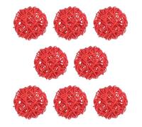 M METERXITY 8-Pack Wicker Rattan Balls 60mm/2.4 Inch Decorative Rattan Balls Orbs Vase Fillers Bowl Fillers for Christmas/Weddings/Thanksgiving/DIY Crafts/Home Decor [Red]