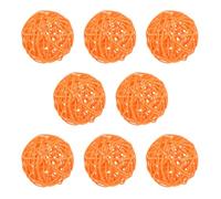 M METERXITY 8-Pack Wicker Rattan Balls 60mm/2.4 Inch Decorative Rattan Balls Orbs Vase Fillers Bowl Fillers for Christmas/Weddings/Thanksgiving/DIY Crafts/Home Decor [Orange]
