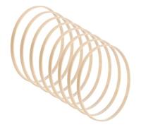 M METERXITY 8 Pack Wooden Bamboo Floral Hoop-8 Inch Craft Wooden Wreath Rings, Apply to DIY Wedding Wreath Decor/Macrame Dreamcatcher/Wall Hanging Crafts (Wooden)