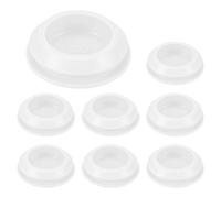 M METERXITY 8-Packs Silicone Hole Plugs, Snap in Locking Hole Plugs for 22-24mm Hole, Round Hole Rubber Plug Kitchen Bulkheads Waterproof Sealing Plugs [White]