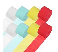 M METERXITY 8-Rolls Crepe Paper Streamer, 656ft Crepe Streamers Party Decorations for DIY/Halloween/Christmas/Party Supplies [4 Colors-1.8 Inch x 82 Ft/Roll]