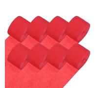 M METERXITY 8-Rolls Crepe Paper Streamer, 656ft Crepe Streamers Party Decorations for DIY/Halloween/Christmas/Party Supplies [Red-1.8 Inch x 82 Ft/Roll]