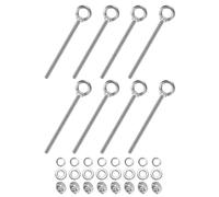M METERXITY 8-Sets Stainless Eyebolt M10x198mm Shoulder Lifting Eye Bolt with Nuts Washers Male Screw Thread Ring Shoulder Eye Bolts Length 7.8 Inch for Suspending/Fastening
