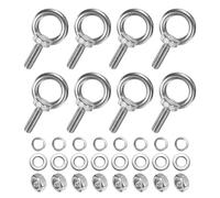 M METERXITY 8-Sets Stainless Eyebolt M10x30mm Shoulder Lifting Eye Bolt with Nuts Washers Male Screw Thread Ring Shoulder Eye Bolts Length 1.18 Inch for Suspending/Fastening