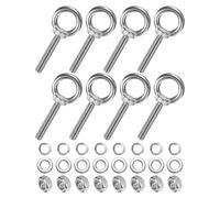 M METERXITY 8-Sets Stainless Eyebolt M10x60mm Shoulder Lifting Eye Bolt with Nuts Washers Male Screw Thread Ring Shoulder Eye Bolts Length 2.36 Inch for Suspending/Fastening