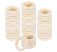 M METERXITY 80-Pack Unfinished Wood Rings, 35 mm/ 1.38 in Natural Wooden Rings 6 mm Thick Macrame Wooden Rings Smooth Solid Wooden Circles for Macrame Jewelry Making/DIY Crafts/Ring Pendant