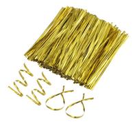 M METERXITY 800-Pack Metal Twist Ties, 12cm Metallic Twists Tie for Christmas/Party Decoration/Garden Plant/Gift Wrapping/Bread/Cake/Pops Candy Bags, Reusable Twisty-Ties [Gold]