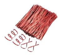 M METERXITY 800-Pack Metal Twist Ties, 15cm Metallic Twists Tie for Christmas/Party Decoration/Garden Plant/Gift Wrapping/Bread/Cake/Pops Candy Bags, Reusable Twisty-Ties [Red]