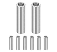 M METERXITY 8PCS M6 304 Stainless Steel Spacers 6mm ID x 10mm OD x 35mm l Metal Screw Standoff Bushing Plain Finish Round Spacer 304 Stainless Steel for Screws Bolts Silver
