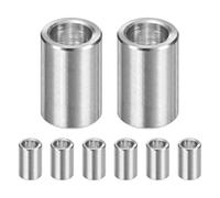 M METERXITY 8PCS M8 304 Stainless Steel Spacers 8mm ID x 12mm OD x 18mm l Metal Screw Standoff Bushing Plain Finish Round Spacer 304 Stainless Steel for Screws Bolts Silver