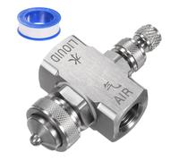 M METERXITY Air Atomizing Nozzle, 1/4BSPT Female Thread 130 Degree Stainless Steel Flat Fan Spray Tip Adjustable Flow Misting Nozzle W Sealing Tape for Cooling/Cleaning/Coating/Garden