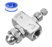 M METERXITY Air Atomizing Nozzle, 1/4BSPT Female Thread 30 Degree Stainless Steel Cone Shape Spray Tip Adjustable Flow Misting Nozzle W Sealing Tape for Cooling/Cleaning/Coating/Garden
