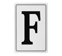M METERXITY Aluminum Letter Sign F, 11.8 Inch House Numbers and Metal Letters, Parking Spot Letter Signs, Metal Letter Wall Decor for Garden/Door/Mailbox [Black Text On White]
