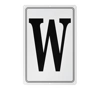 M METERXITY Aluminum Letter Sign W 11.8 Inch, Black Text On White