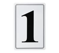 M METERXITY Aluminum Number Sign 1, 11.8 Inch House Numbers and Metal Letters, Parking Spot Letter Signs, Metal Letter Wall Decor for Garden/Door/Mailbox [Black Text On White]