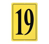 M METERXITY Aluminum Number Sign 19, 11.8 Inch House Numbers and Metal Letters, Parking Spot Letter Signs, Metal Letter Wall Decor for Garden/Door/Mailbox [Yellow Text On Black]