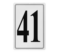 M METERXITY Aluminum Number Sign 41, 11.8 Inch House Numbers and Metal Letters, Parking Spot Letter Signs, Metal Letter Wall Decor for Garden/Door/Mailbox [Black Text On White]