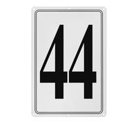 M METERXITY Aluminum Number Sign 44, 11.8 Inch House Numbers and Metal Letters, Parking Spot Letter Signs, Metal Letter Wall Decor for Garden/Door/Mailbox [Black Text On White]