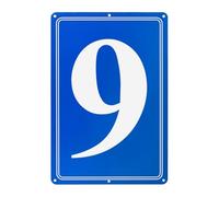 M METERXITY Aluminum Number Sign 9, 11.8 Inch House Numbers and Metal Letters, Parking Spot Letter Signs, Metal Letter Wall Decor for Garden/Door/Mailbox [White Text On Blue]