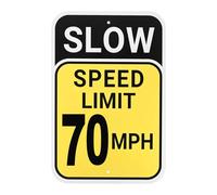 M METERXITY Aluminum Speed Limit 70 MPH Sign, 12" x 8", Weather Resistant, Waterproof, Rust Free, Traffic Sign with 2 Pre-drilled Holes for Outdoor/Indoor Use