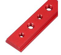 M METERXITY Aluminum t Track (1Pcs, 3.9Inch, M6/M8, Red)- T-Slider for T-Slot Miter Slider, Double-Cut& Pre Drilled Mounting Holes, Apply to Woodworking/Fixtures/Crosscut Sled/Router Table