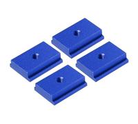M METERXITY Aluminum t Track (4Pcs, 1.2Inch, M5, Blue)- T-Slider for T-Slot Miter Slider, Double-Cut& Pre Drilled Mounting Holes, Apply to Woodworking/Fixtures/Crosscut Sled/Router Table