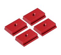 M METERXITY Aluminum t Track (4Pcs, 1.2Inch, M5, Red)- T-Slider for T-Slot Miter Slider, Double-Cut& Pre Drilled Mounting Holes, Apply to Woodworking/Fixtures/Crosscut Sled/Router Table