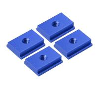 M METERXITY Aluminum t Track (4Pcs, 1.2Inch, M6, Blue)- T-Slider for T-Slot Miter Slider, Double-Cut& Pre Drilled Mounting Holes, Apply to Woodworking/Fixtures/Crosscut Sled/Router Table