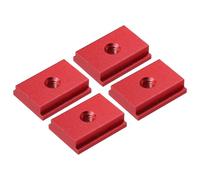 M METERXITY Aluminum t Track (4Pcs, 1.2Inch, M6, Red)- T-Slider for T-Slot Miter Slider, Double-Cut& Pre Drilled Mounting Holes, Apply to Woodworking/Fixtures/Crosscut Sled/Router Table