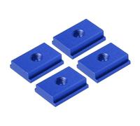 M METERXITY Aluminum t Track (4Pcs, 1.2Inch, M8, Blue)- T-Slider for T-Slot Miter Slider, Double-Cut& Pre Drilled Mounting Holes, Apply to Woodworking/Fixtures/Crosscut Sled/Router Table
