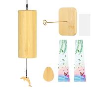 M METERXITY Bamboo Wind Chimes for Meditation, Relaxing Emotions, Wooden Handcrafted Chimes with Bracket for Unique Decor, Gardening Gift for Outdoor Decoration [G Chord]