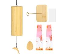 M METERXITY Bamboo Wind Chimes for Meditation, Relaxing Emotions, Wooden Handcrafted Chimes with Bracket for Unique Decor, Gardening Gift for Outdoor Decoration [C Chord]