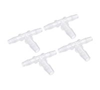 M METERXITY Barb Hose Fittings - 6x8x6mm OD Tee Plastic Pipe Connectors Apply to Water Fuel, Transparent(T Shaped 3 Way)