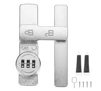 M METERXITY Barn Door Lock Latch, 180 Degree High-Security Zinc Alloy Flip Barn Door Locks and Gate Latches for Cabinet/Garden/Bathroom/Garage/Window, Sliding Mechanical Password Lock [Silver]