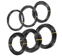 M METERXITY Bonsai Training Wire, 6 Sizes 0.8/1/1.5/2/2.5/3mm Aluminium, Black, 60M Total, 32.8ft Each, DIY Crafting & Bonsai Tree Shaping